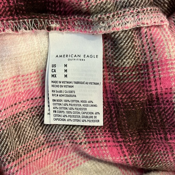**2/$18** AEO Oversized Hooded Flannel - Size Medium - Picture 8 of 10